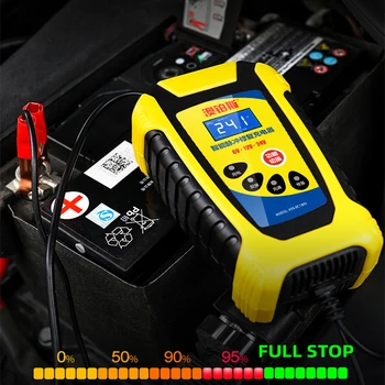 

Car Battery Charger Terminal Connector 12v 24v Full Automatic Intelligent Pulse Repair Chargers Fast Charging Digital Display