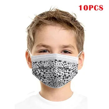 

10PCS Children's Unisex Masks Protective Disposable FaceMask 3 Ply Breathable mask for face mouth EarLoop Elastic mondmasker