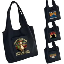 Shopping Bag Ladies Shoulder Canvas Bag Fashion Printing Washable Large-capacity Handbag Messenger Reusable Tote Bag Shoppers