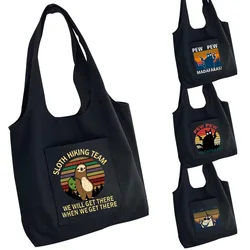 Shopping Bag Ladies Shoulder Canvas Bag Fashion Printing Washable Large-capacity Handbag Messenger Reusable Tote Bag Shoppers