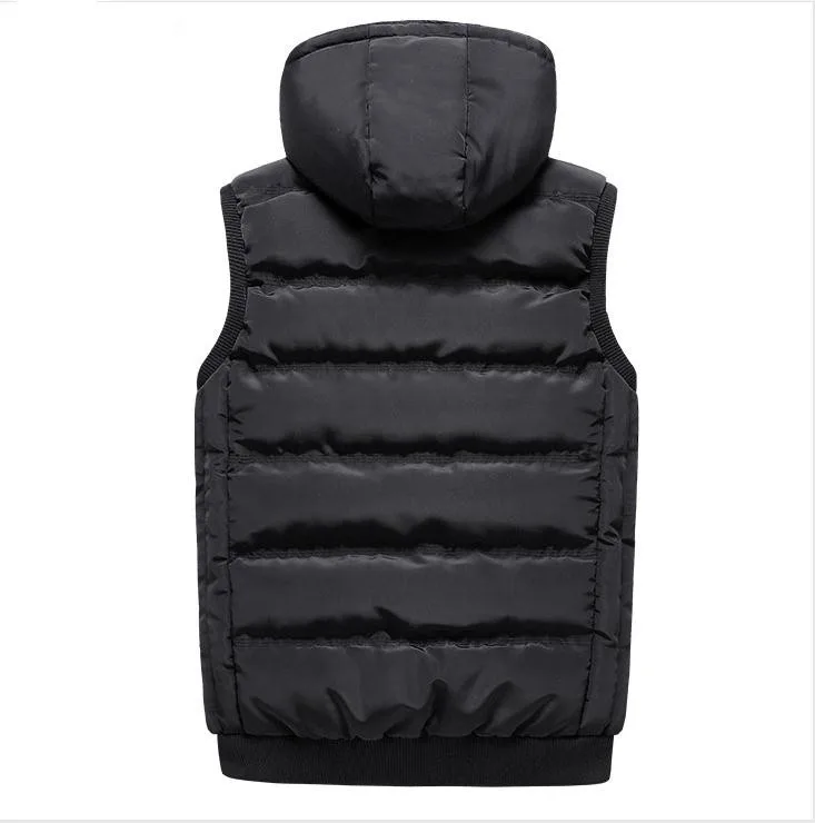 Новые топы L/3Xl, мужские весенне-осенние повседневные Жилеты с капюшоном, большие размеры, теплые хлопковые жилеты, мужские жилеты на молнии, топы для мужчин J3091