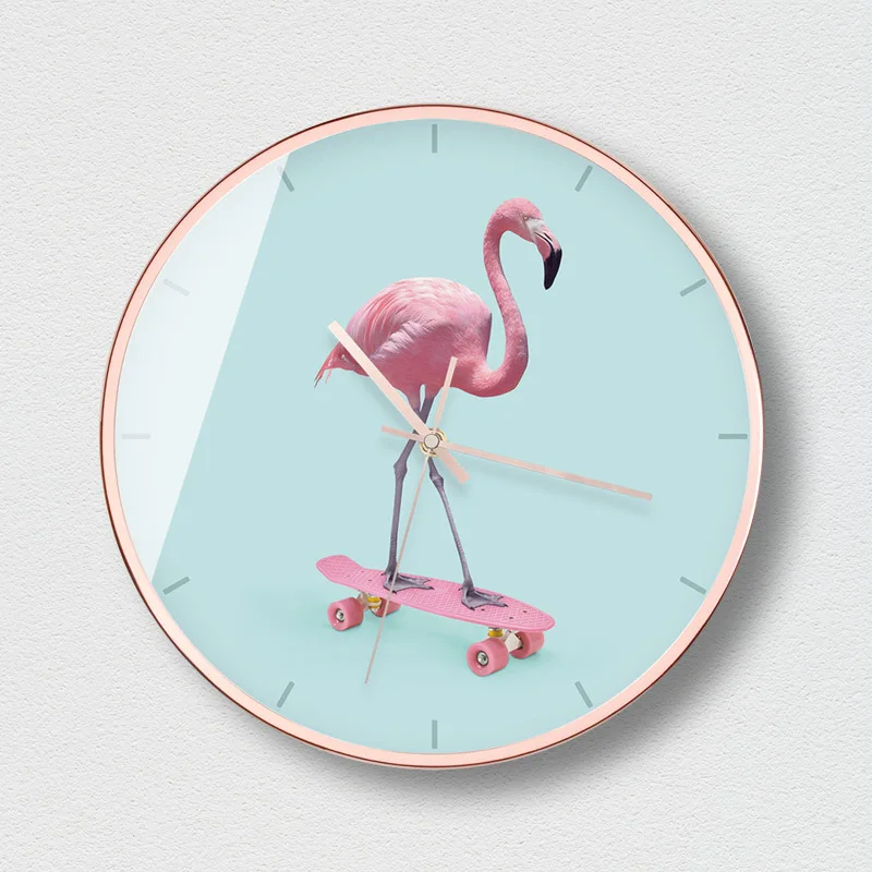 Wall Clock Modern Design Girls Mute Quartz Creative Watch Bedroom Round Pink Living Room Simple 50W042 | Дом и сад