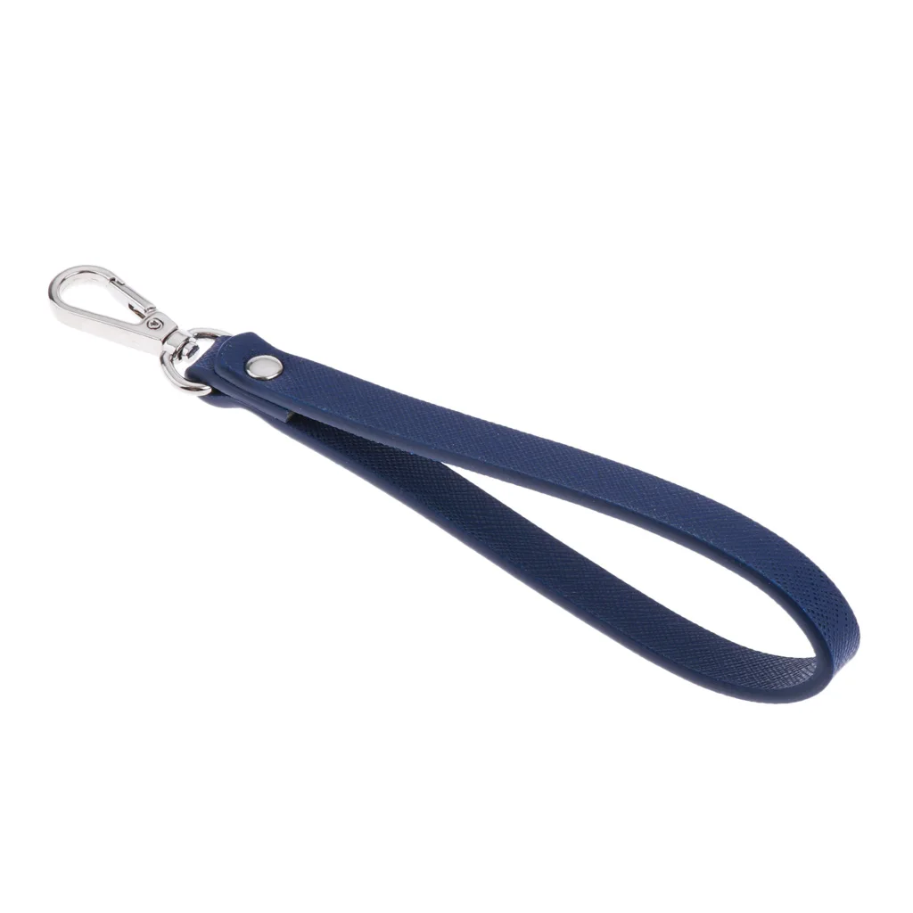 Wristlet Strap Leather Wrist Bag Strap Replacements Keychains for Clutch Purse Cellphone Hand Strap with Silver Buckle