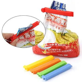 

5 Pcs Home Food Close Clip Seal Bags Plastic Storage Sealing Rods Sealer Clips