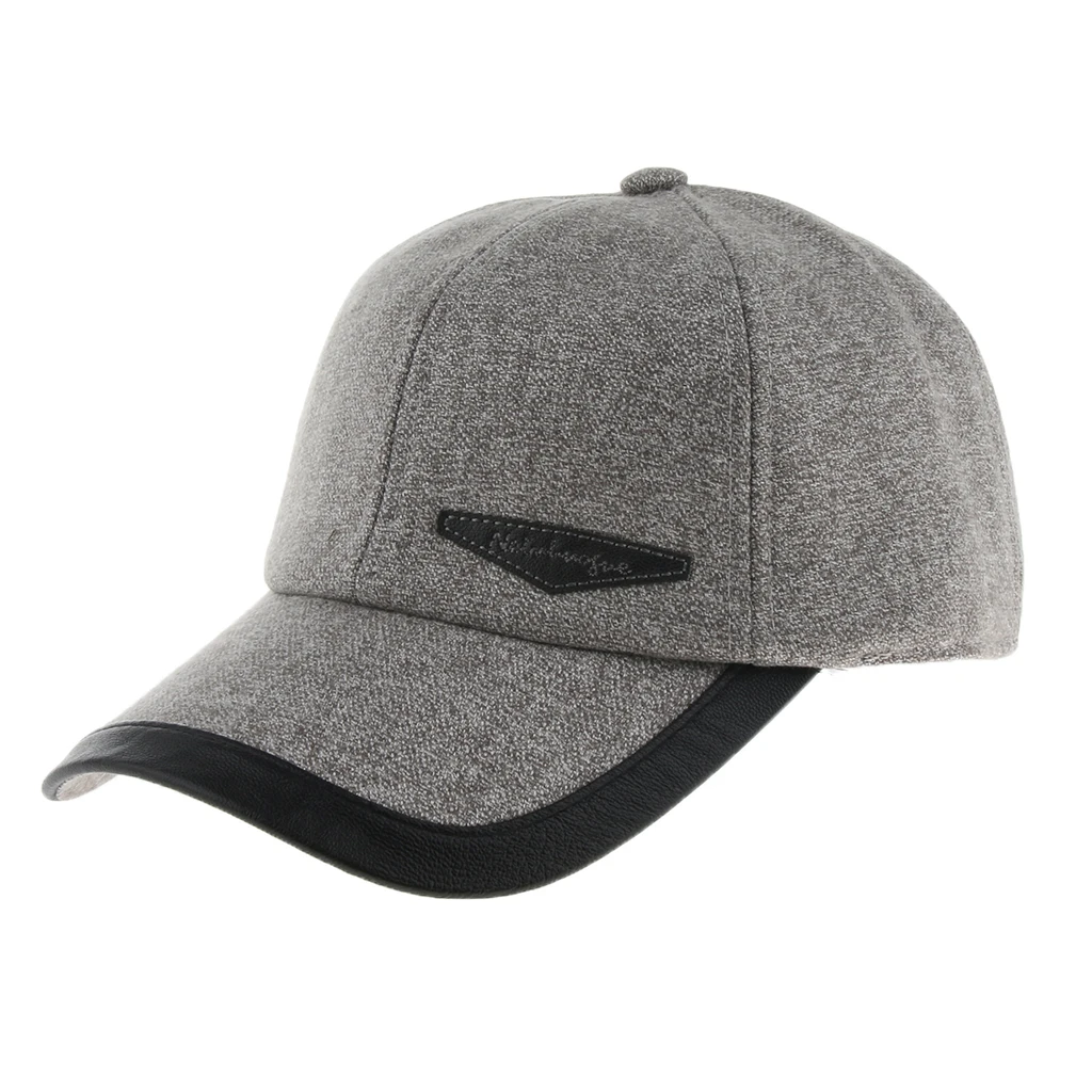 Fashion Vintage Men's Winter Autumn Warm Woolen Peaked Baseball Cap Hat with Foldable Earmuffs
