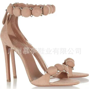 

High-heeled shoes with thin heels 2020 women's shoes with small heels sandals female fairy style super fire sexy all-match