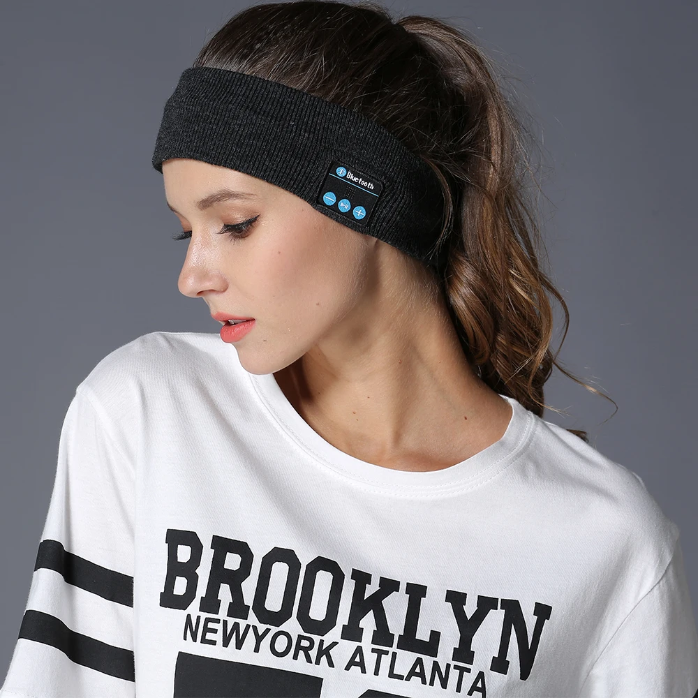 

Smart Sport Headband With Wireless Bluetooth 5.0 Headphones HD Call Stereo Music Yoga Braided Sweatband for Outdoor Fitness Gym