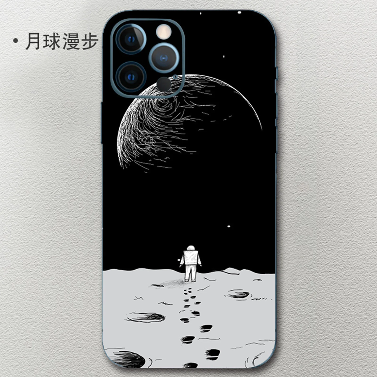 Cute Astronaut Phone Back Sticker Skins For iPhone 13 Pro Max 12 Pro Mini 11 Pro Matte Wrap Skin Cartoon Sticker Film iphone 13 pro phone case