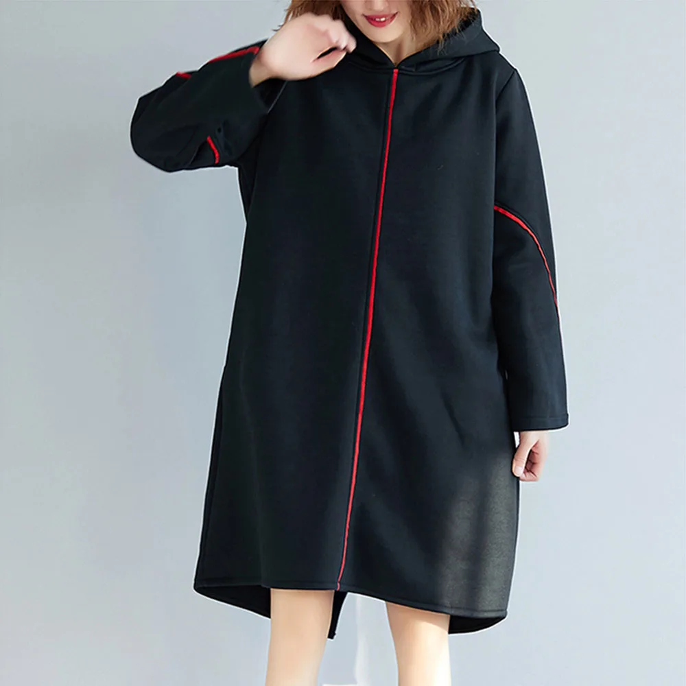 Женская Повседневная юбка с капюшоном простая Классическая Длинная ветровка
