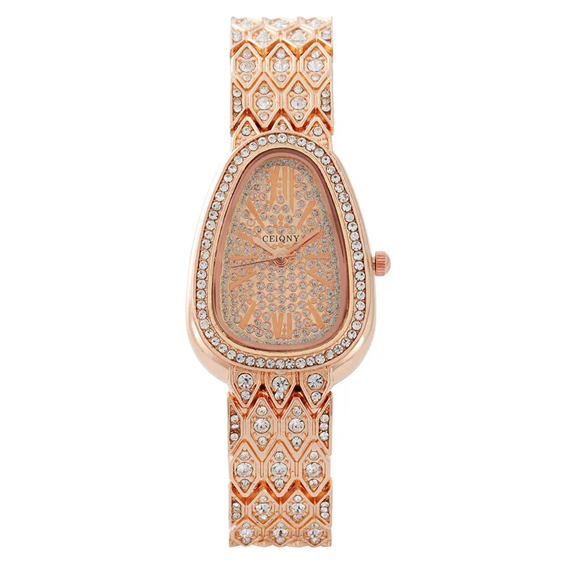 

2021 New Popular High-grade Snake Bracelet Women's Watch Full Diamond Fashion Women's Watch Quartz Watch Business Leisure Watch