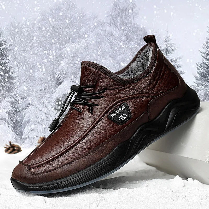 

Winter Style Cotton-padded Shoes England Trend MEN'S SHOES Casual plus Velvet Warm Chef Shoes Slip-on Lazy Shoe