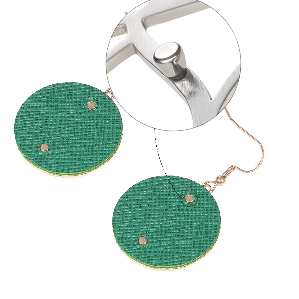 Cremo Stainless Steel Women's Earrings Leather Interchangeable Round Drop Earrings Dangle Jewelry 2