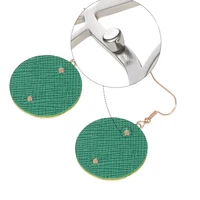 Cremo Stainless Steel Women's Earrings Leather Interchangeable Round Drop Earrings Dangle Jewelry 2