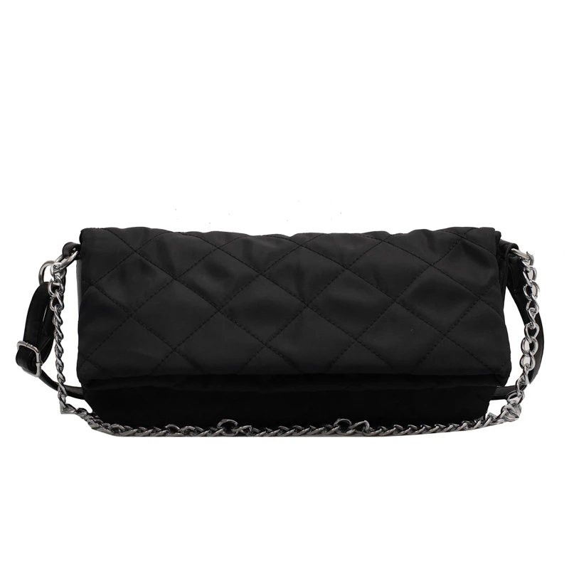 Designer Fashion Small Cloth Crossbody Bag with Chain Handle 2021 Winter Fashion Lady Shoulder Handbags and Purses High Quality