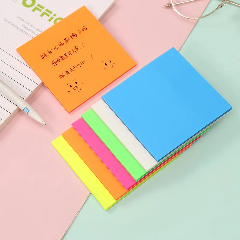 50Page Transparent Sticky Notes Student Waterproof Message Memo Pad Creative Stationery Office School Supplies Color Notebook