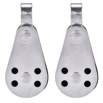

2pcs/set Single Block Stainless Steel Canoe Water Sports Marine Rowing Pulley Parts Outdoor Roller For Kayak Durable Sailing