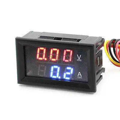 

DC 0-100V 50A Red Blue LED Display Panel Guage Ammeter Voltmeter Meter w Cable