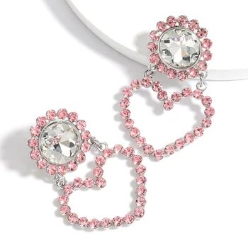 

pauli manfi New fashion personality multi-layer metal heart-shaped dangle earrings women's cute campus jewelry accessories