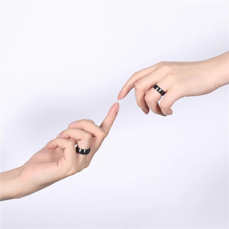 Ceramic Ring For Men And Women, Matte Black Engagement Ring_voghion.com