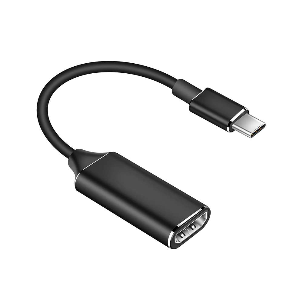 USB C к HDMI адаптер 4K 30 Гц Тип C к HDMI кабель конвертер «Папа-мама» для MacBook ПК Компьютер ТВ USB C к HDMI адаптер - Цвет: Black