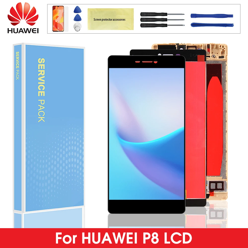 

ORIGINAL P8 LCD For HUAWEI P8 Display Touch Screen Replacement with Frame For HUAWEI P8 LCD Display GRA L09 gra-l09 gra-ul10