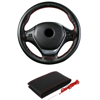 

M 38cm Hand-stitched steering wheel cover Car Styling Covers Suite with Needles and Thread