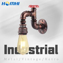 Железная труба лампа для ванной комнаты светильники фасадный промышленный декор дизайн освещение винтажное внутреннее настенное освещение красное водопроводное настенное бра