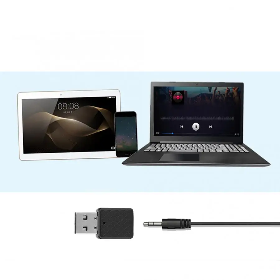 Портативный Bluetooth 5,0 передатчик и приемник 2 в 1 USB Bluetooth аудио адаптер стерео для компьютера ТВ