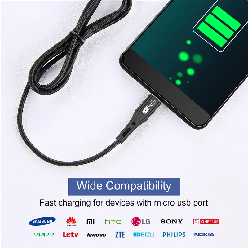 GTWIN 3A Micro usb Cable Fast Charging Wire Data Cable for Samsung s7 a70 Xiaomi p30 Android Microusb Fast Charge Cable 1M 2M 3M GTWIN 3A Micro usb Cable Fast Charging Wire Data Cable for Samsung s7 a70 Xiaomi p30 Android Microusb Fast Charge Cable 1M 2M 3M