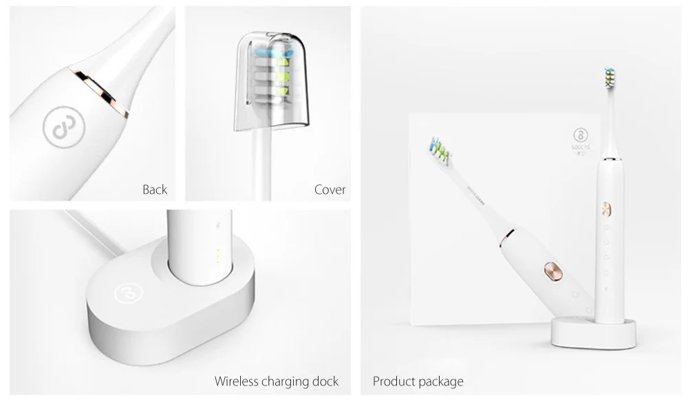 Xiaomi Soocare X3 Soocas Водонепроницаемая электрическая зубная щетка электрическая звуковая умная чистая Bluetooth Водонепроницаемая беспроводная зарядка