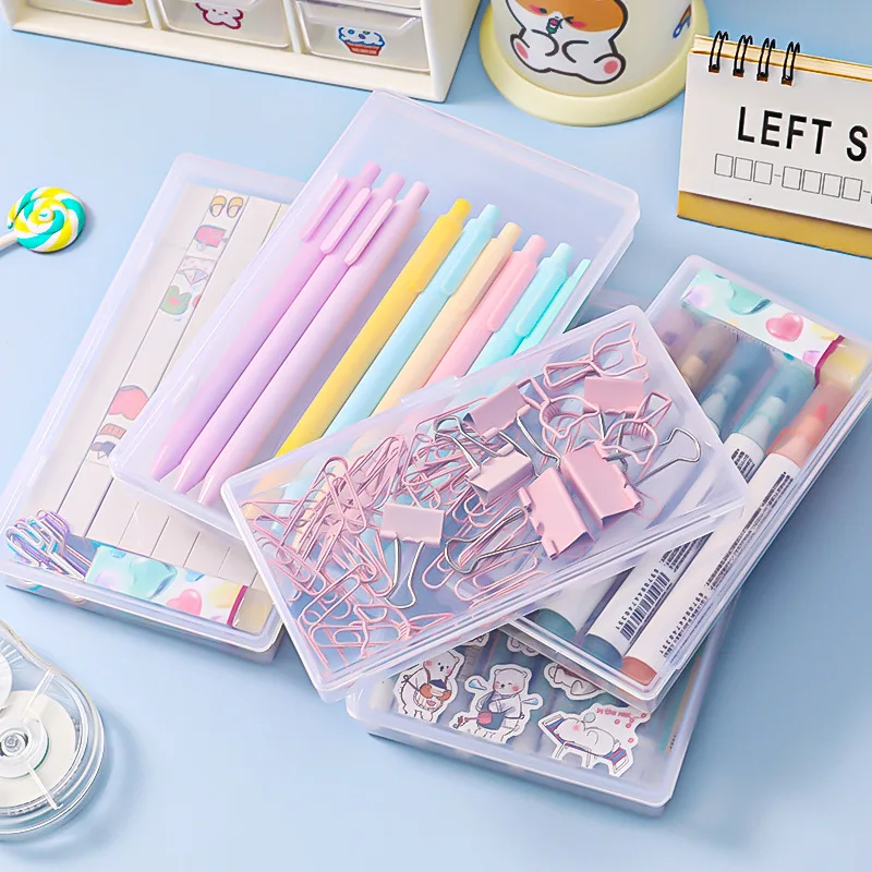 Storage Box Desk Organizer stickers Clip Plastic Pen case holders Stationery Office Accessories 1pcs pen holder desktop storage box stationery organizer desktop storage shelf stationery storage box desktop storage kit pen pencil case