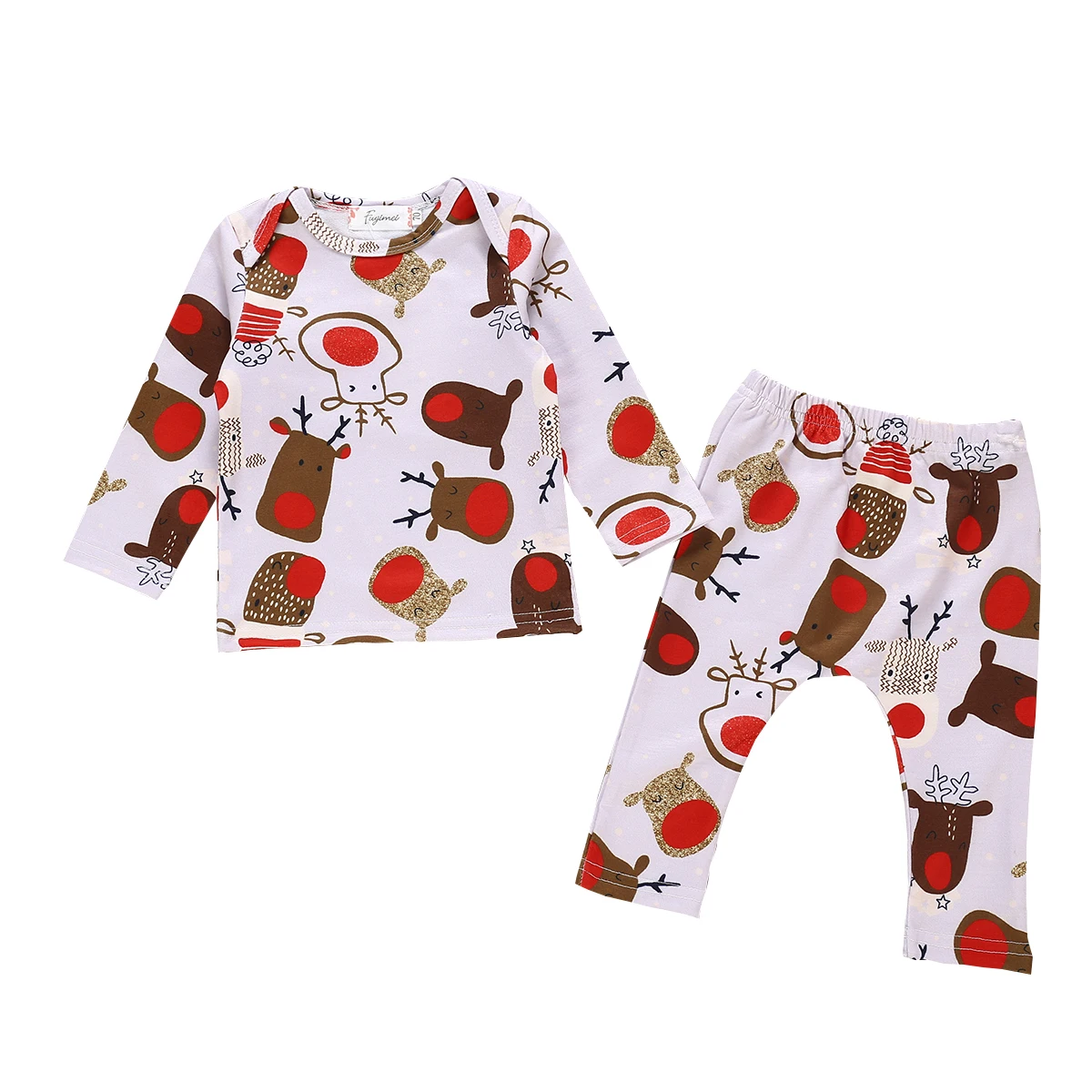 Рождественская Пижама для новорожденных мальчиков и девочек, Рождественская Ночная Пижама, Пижамный набор для детей 0-24 месяцев - Цвет: A