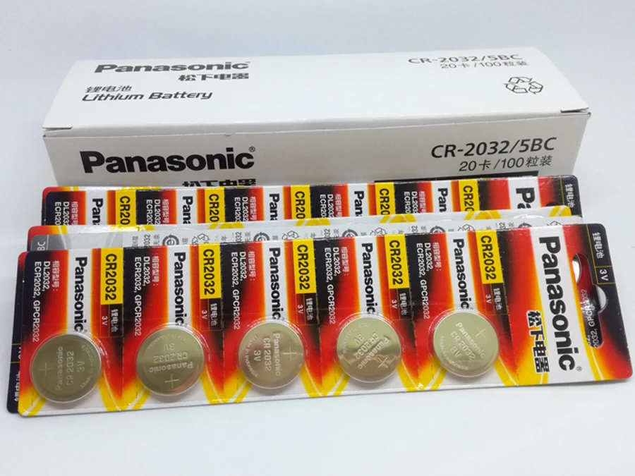 

40pcs/lot Panasonic CR2032 3V Button Coin Batteries Watch Toys Computer Calculator Control CR 2032 Lithium Battery Cell