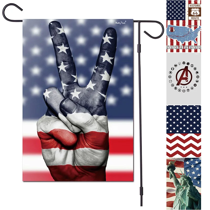 

New Star-Spangled Banner theme garden flags banner home decor festival courtyard Outdoor Party Decorative Garden Flag 12x18 inch