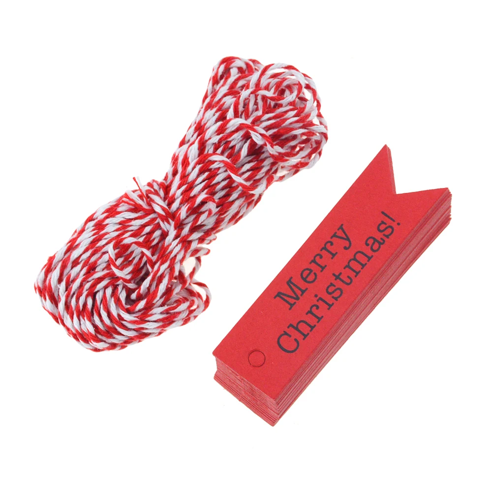 50 шт многостильные бирки из крафт-бумаги ручной работы спасибо DIY ремесла бирка упаковочные материалы для подарков этикетки на Рождественские сувениры - Цвет: Red tag and  rope
