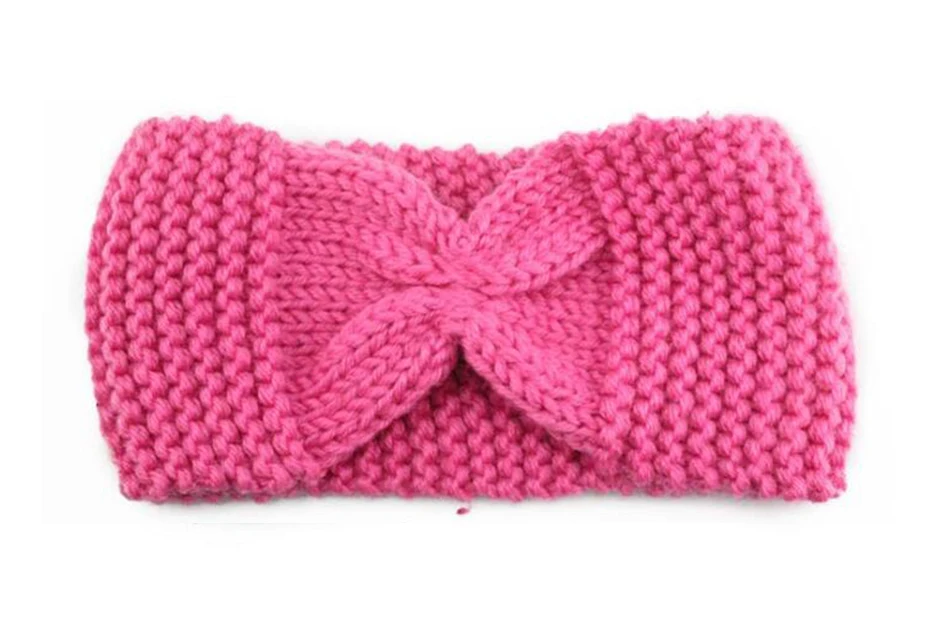 KHGDNOR Wool Knitted Hairband Winter Warm Fashion Button Cross Headband Solid Color Elastic Head Band for Women Girls