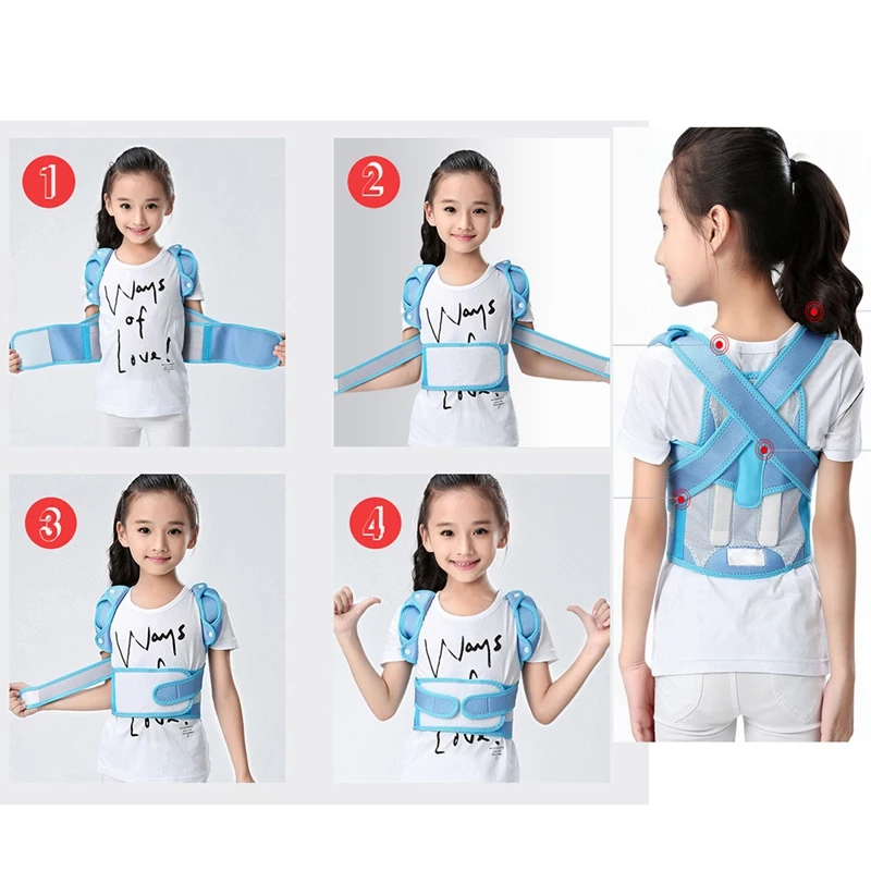 Breathable Durable Comfortable Corrector Children Kid Health Adjustable Magnetic Posture Corrector Back Pain Shoulder Support