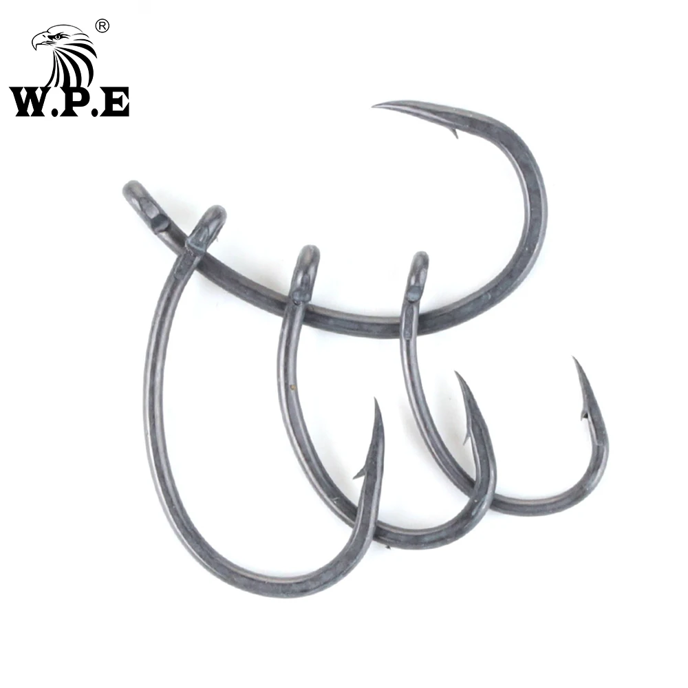 W.P.E Coated hook Fishing Hook Coating 3pack/lot Carp Fishing Hook 2#/4#/6#/8#/ Wide Gape with Micro Barbed Hook Fishing Tackle