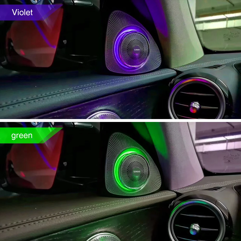 Автомобильный вращающийся твитер светодиодный светильник для Mercedes Benz W213 E class 64 цвета авто Левая Правая дверь сторона высокочастотные динамики окружающий светильник s