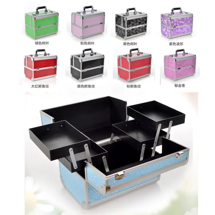 

Currently Available Supply 740 # Aluminium Alloy Cosmetic Tool Case Profession Double Layer Makeup Box Large Size Aluminum Case