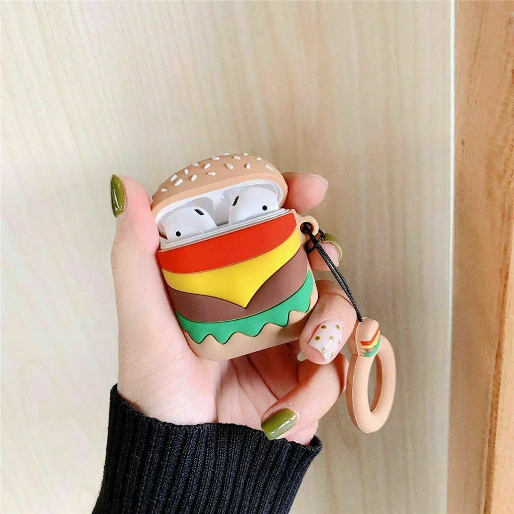 

High Quality for wearable devices 3D Silicone Cartoon Finger Loop Strap Charging Case Portable Earbud support dropshipping