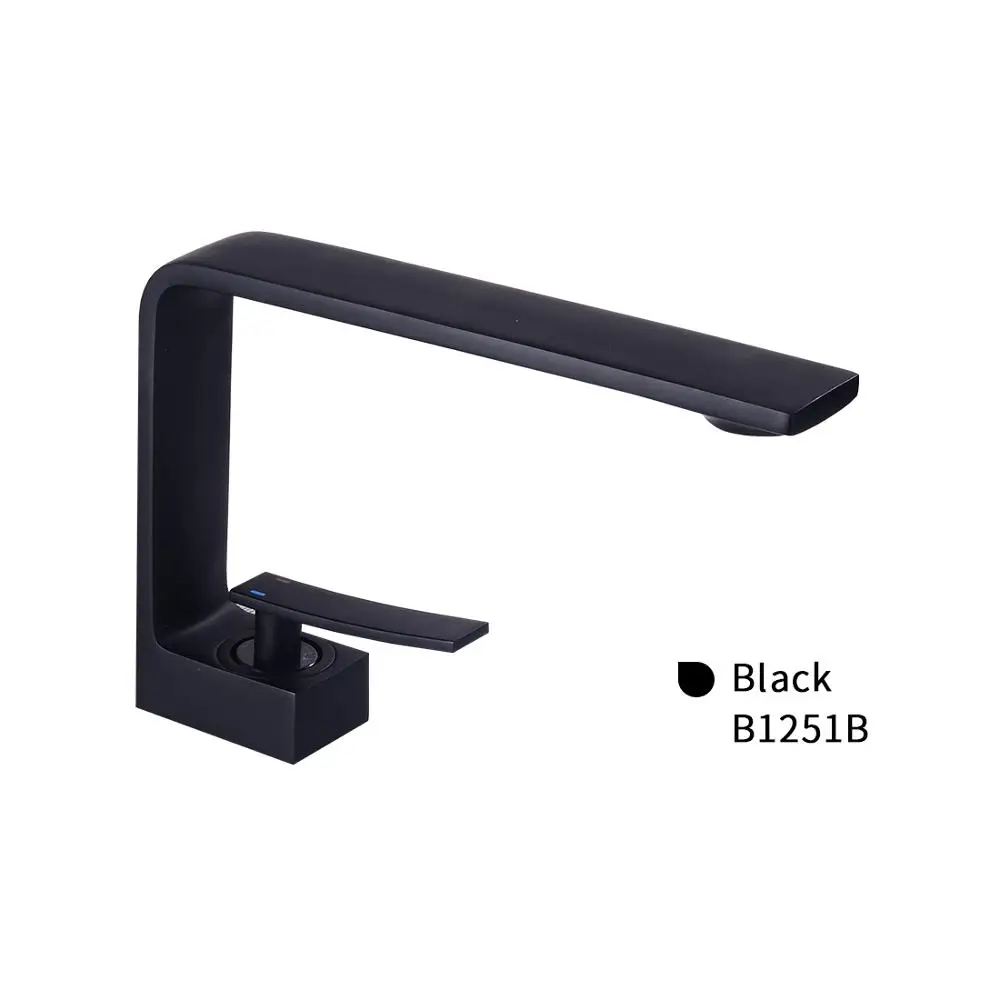 Matte Black SOGANRE матовый черный смеситель для раковины Современный Смеситель для ванной комнаты латунный, для умывальника кран с одной ручкой с одним отверстием Элегантный смеситель - Цвет: Matte Black