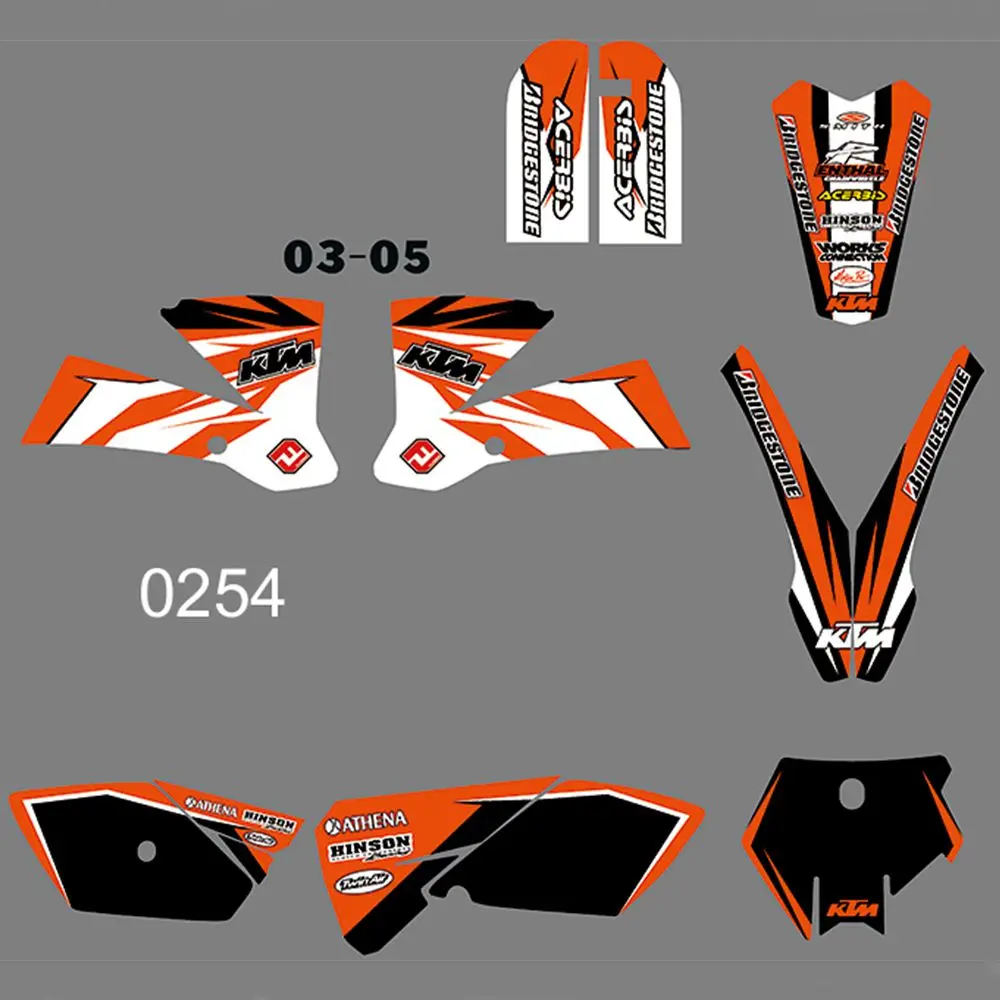 

New Full Graphics Decals Stickers Custom Number Name Glossy Bright Stickers Waterproof For KTM 85 SX SX85 2003 2004 2005