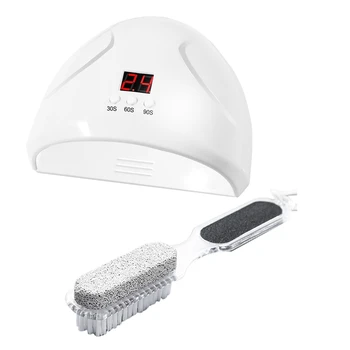 

1Pcs Stone Dead Skin Remover Brush Pedicure Grinding Pumice Stone & 1Pcs White Nail Phototherapy Machine 36W USB