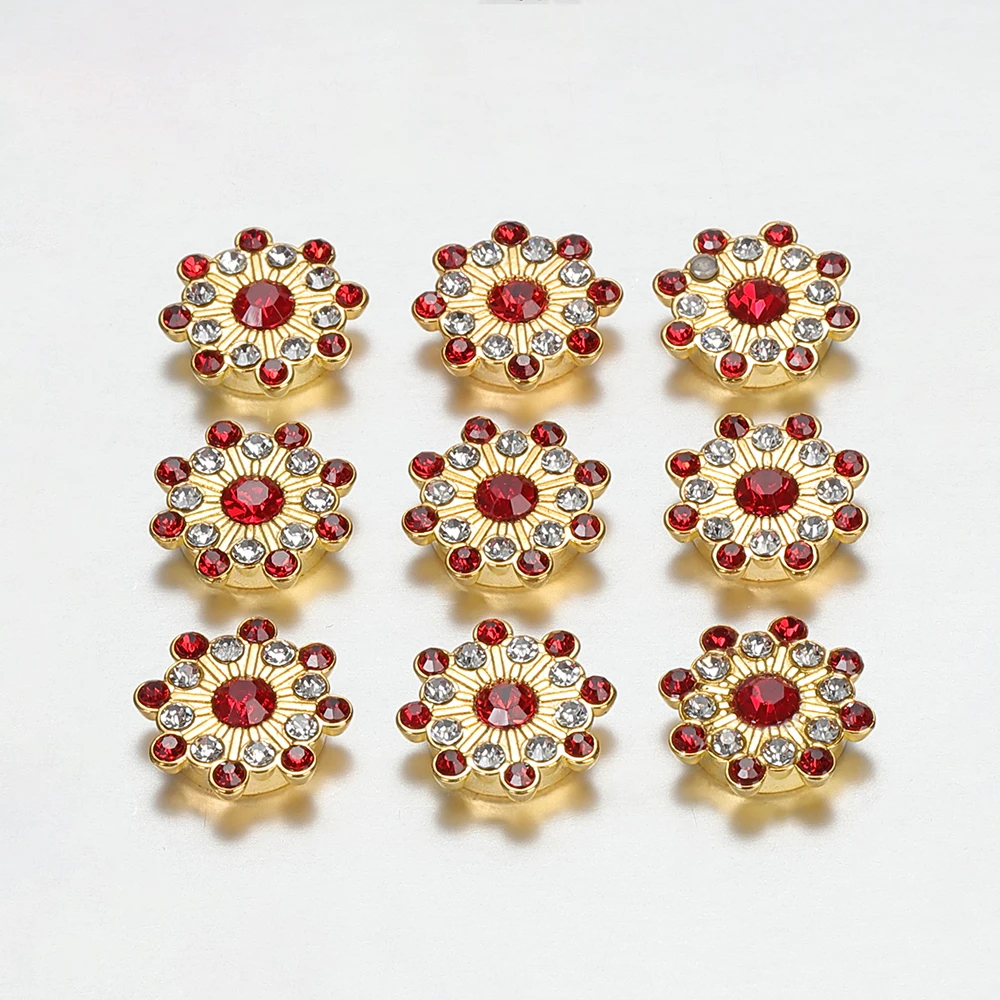 50/100pcs 14mm Rhinestone Cabochons for DIY Jewelry Making Colorful Glass Crystal Core Gold Bezel Brooch Patch Decor Accessories