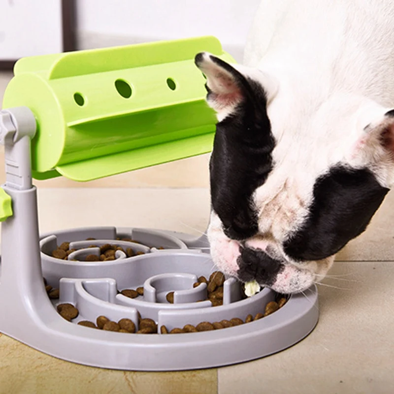 

Pet Adjustable Slow Feeder Cats Dogs Interactive Funny Toys Automatic Dog Roller Leaking Food Device For Puppies