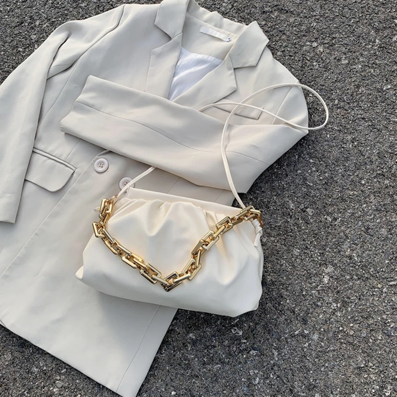 

Gold Chain Design Crossbody Bags For Women 2020 Small Clutch Female Party Handbags and Purses Lady Shoulder Messenger Bag