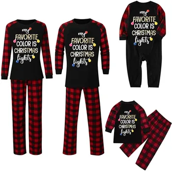 

Christmas Family Letter Outfits Christmas Toddler Baby Letter Print Top Blouse+pants Family Clothes Pajamas Ropa Navidad Familia