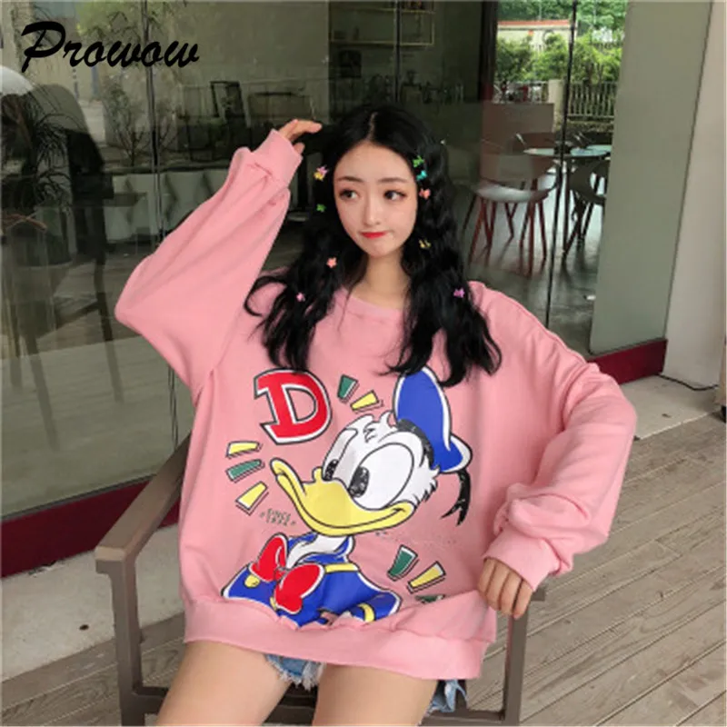 Daisy duck, Женская толстовка, забавные мультяшные пуловеры, толстовки, топы, женские графические свитшоты, женские свитшоты, уличная одежда для женщин