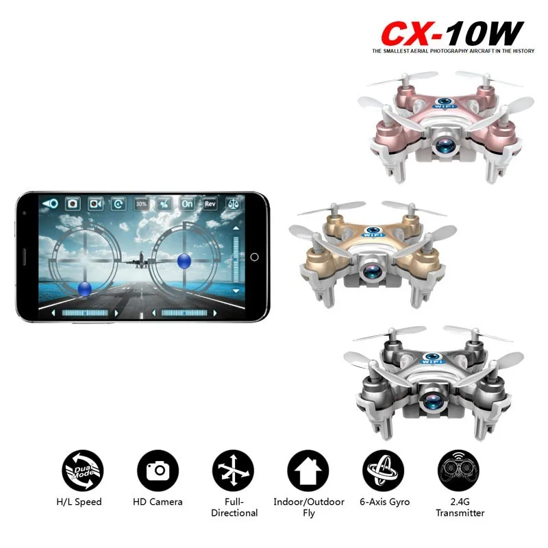 Chengxing Cx-10w дистанционного Управление самолета мобильного телефона, Wi-Fi, Управление FPV в режиме реального времени изображение Дрон с передачей для аэрофотосъемки